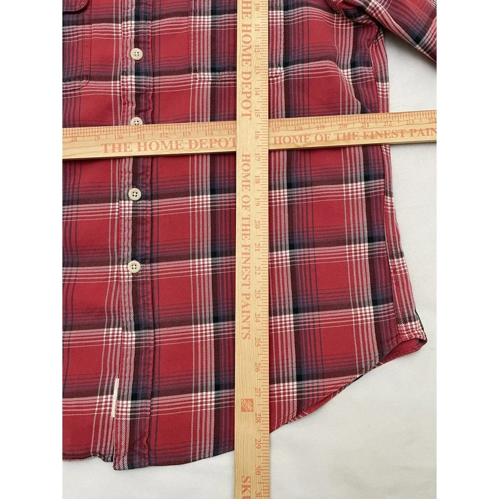 Vintage Polo Ralph Lauren Loop Collar Camp Flannel Shirt Large 90s